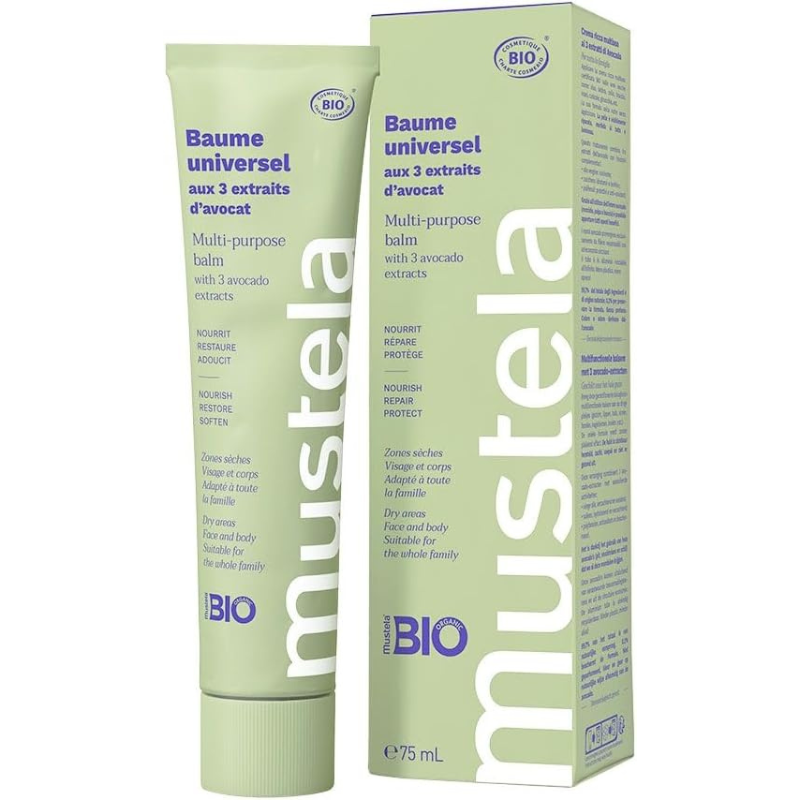 Mustela Crème Riche Multi-usages aux 3 Extraits d'Avocat, Corps, Bébé et Famille 75ML