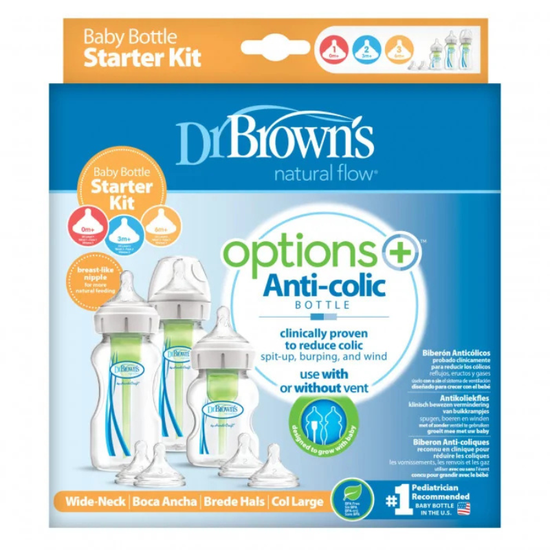 Dr Brown's Kit Biberons Options+ Anti-colic col large