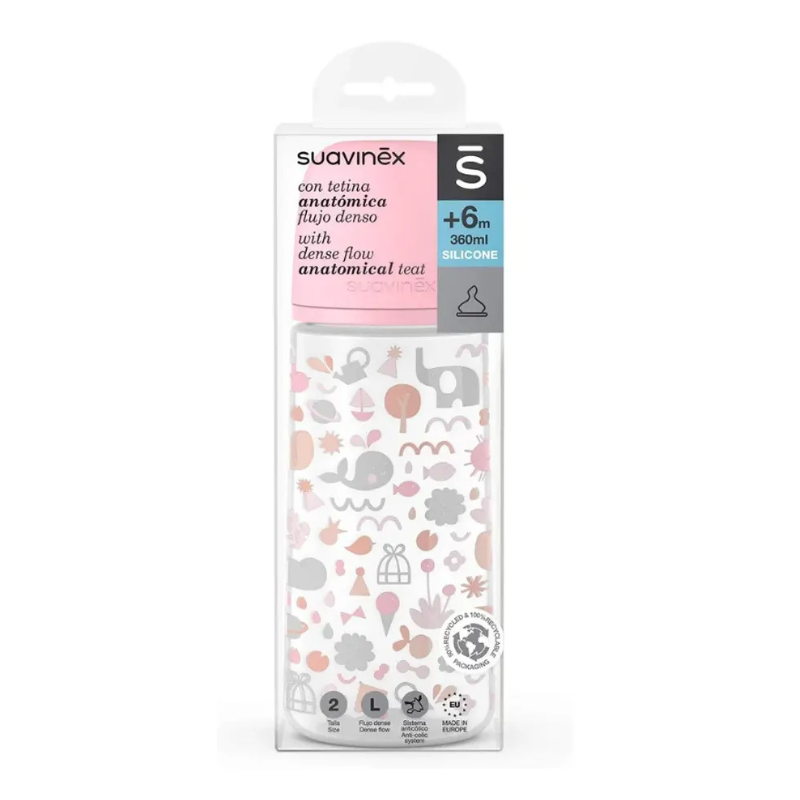 Biberon Suavinex avec Tétine Physiologique SX PRO Anti-Colic 6M+ - 360 ml