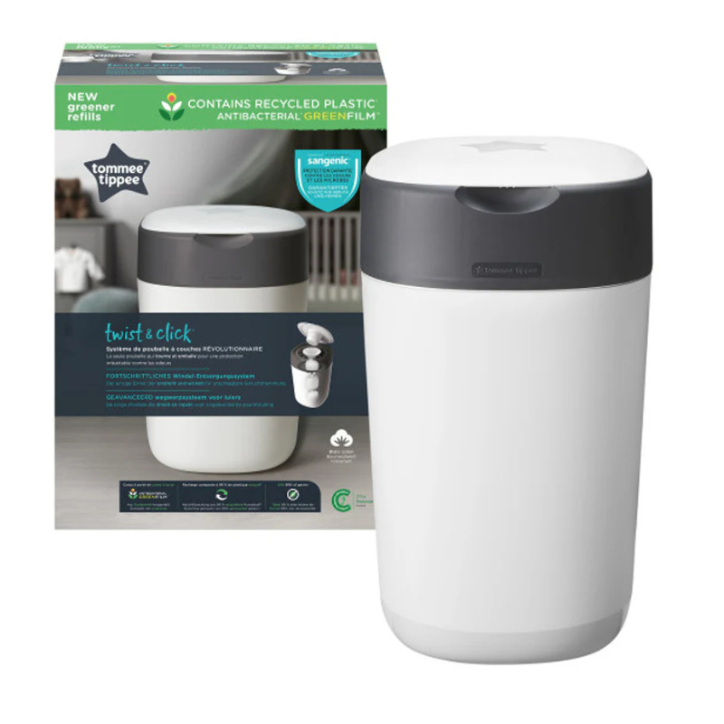 Tommee Tippee Poubelle à Couches Anti-Odeur Twist & Click - Blanc