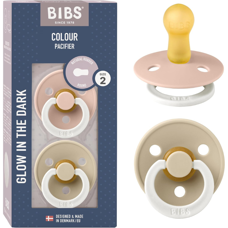 Lot de 2 Sucettes Rondes Nuit Bibs - Blush & Vanilla