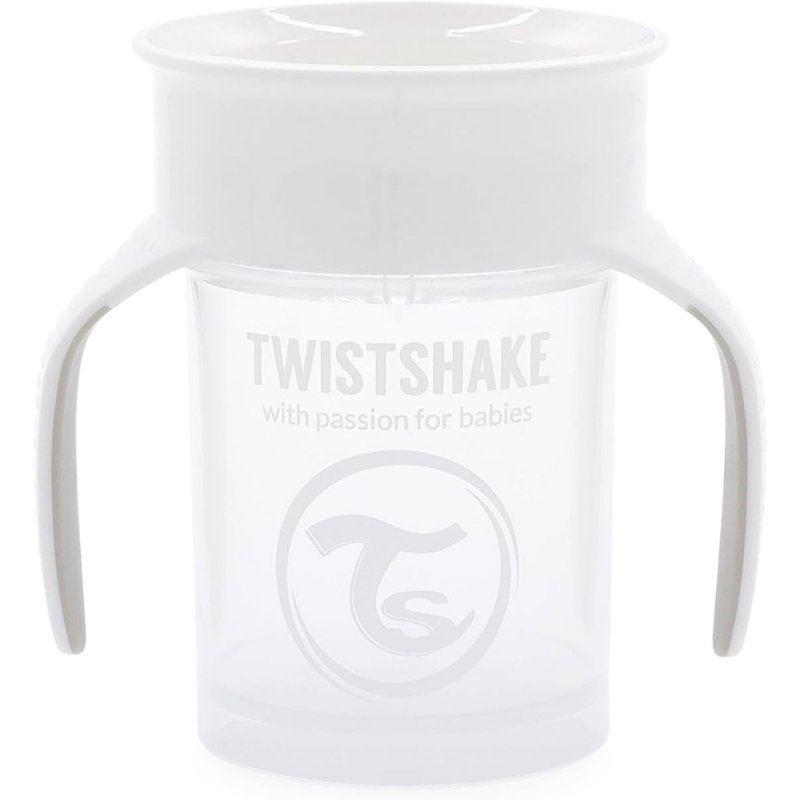 Twistshake Tasse d'entraînement 230ml 6M+ - Blanc Pastel
