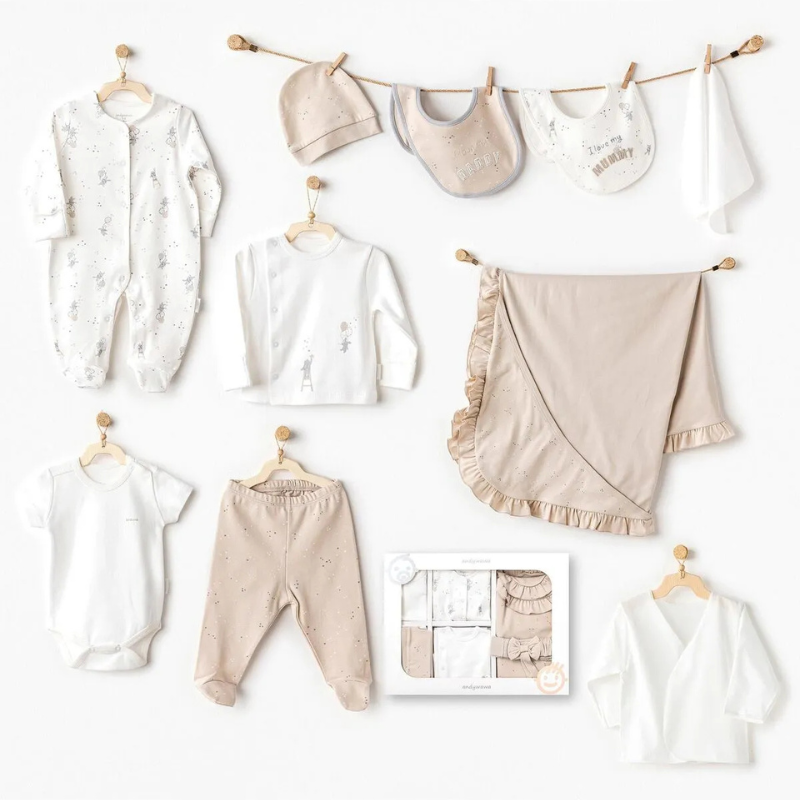 Andywawa Coffret naissance Bébé Garçon Accouchement à l'hôpital Beige