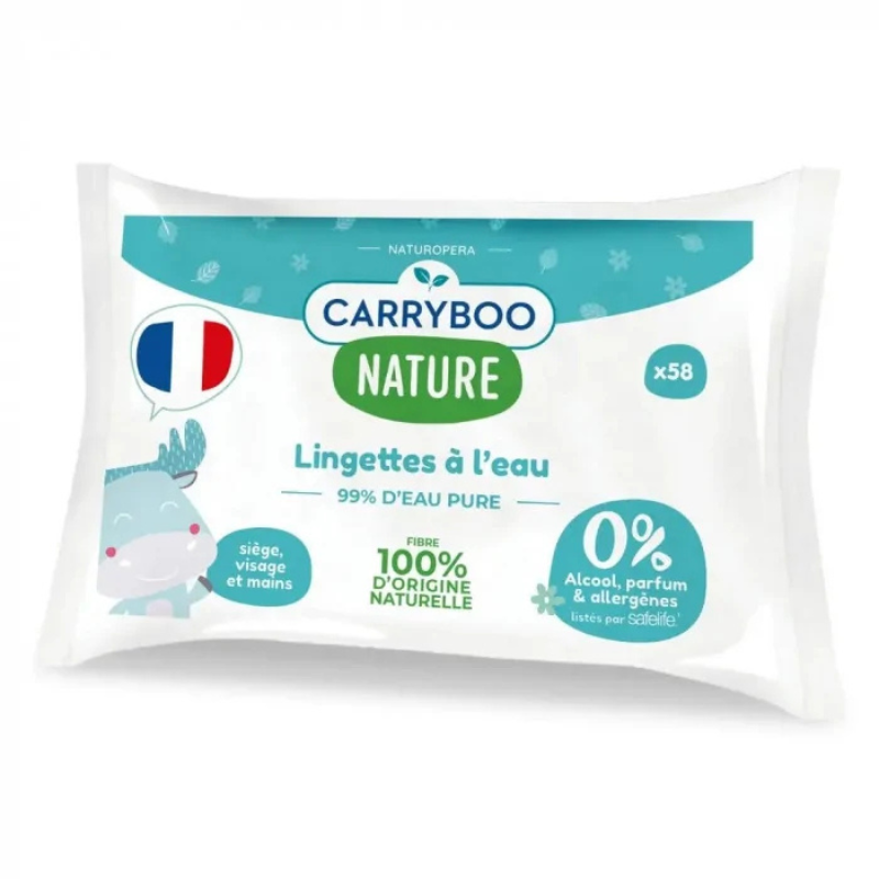 Carryboo Lingettes à l'eau et extrait de calendula Bio