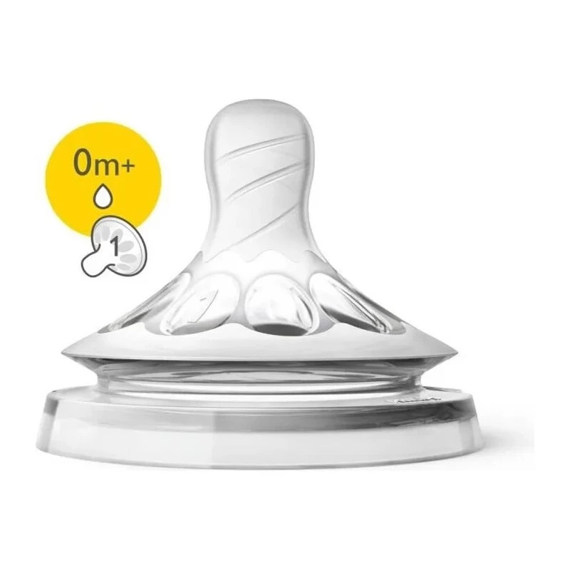 Lot de 2 tétines Philips AVENT Natural – 0 mois+ (Débit nouveau-né)