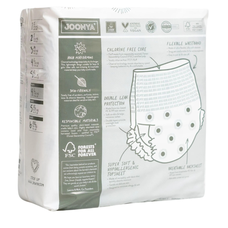 Couches Joonya Pull-Up Pants pour bébé, taille 6 XXL (15 kg et plus)