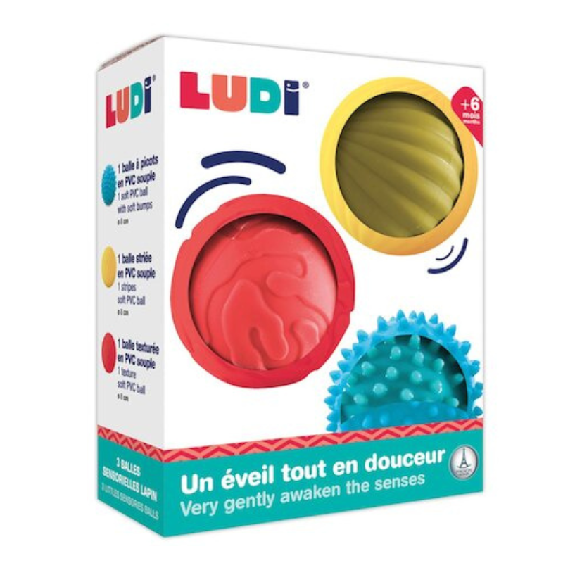Ludi 3 balles sensorielles Multicolore