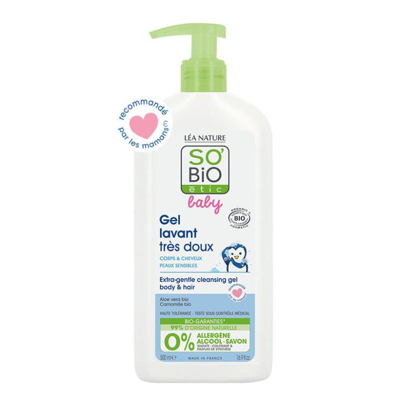 So Bio Baby Gel Lavant Très Doux 500Ml