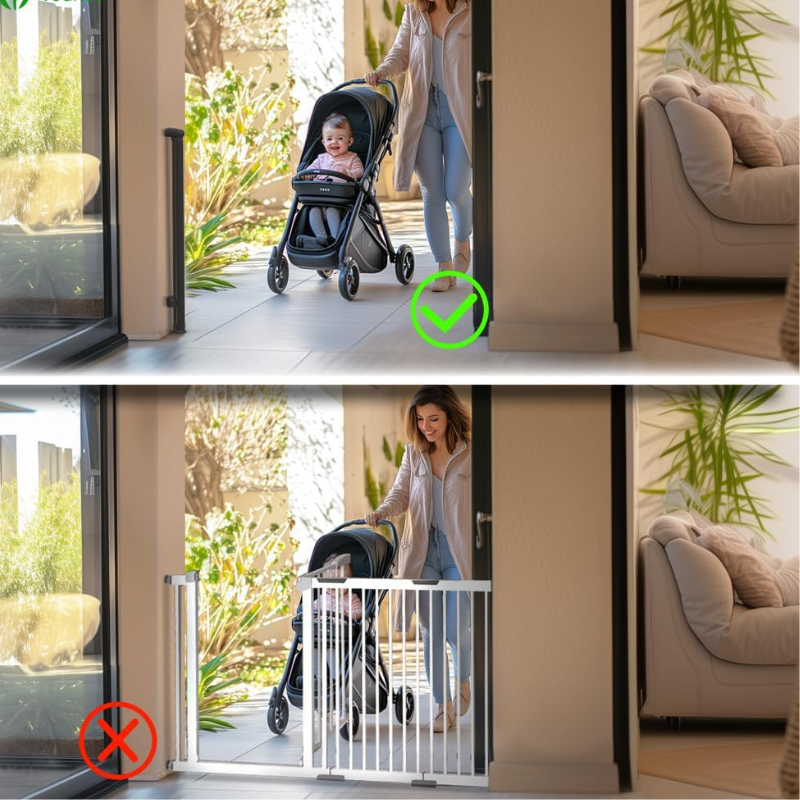 Barrière de Sécurité Rétractable pour Bébé 0-140 cm
