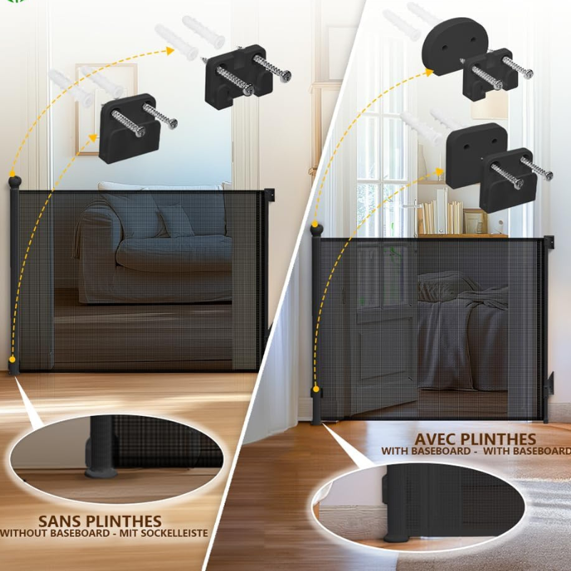 Barrière de Sécurité Rétractable pour Bébé 0-140 cm