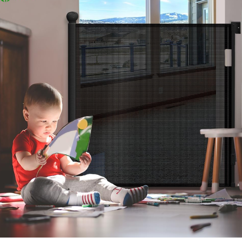 Barrière de Sécurité Rétractable pour Bébé 0-140 cm