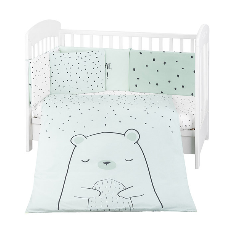 Parure de lit 6pcs 60/120 Bear with me Mint