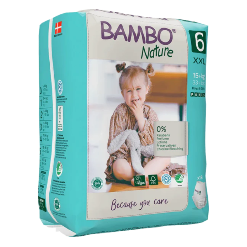 Couches-culottes Bambo Nature 6 (+18 kg) 18 unités