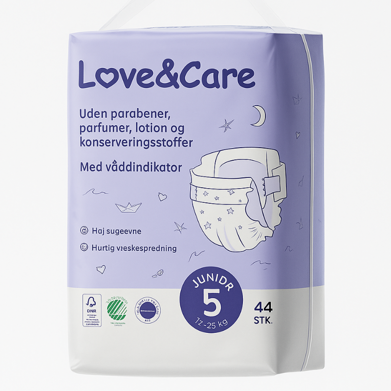 Couches Love Care 5 junior 12-25 kg( 44x6)