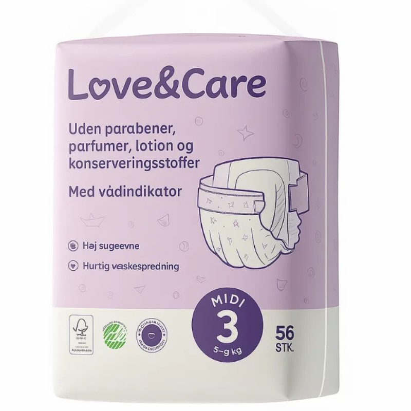 Couches Love Care 3 junior 5-9 kg( 56x5)