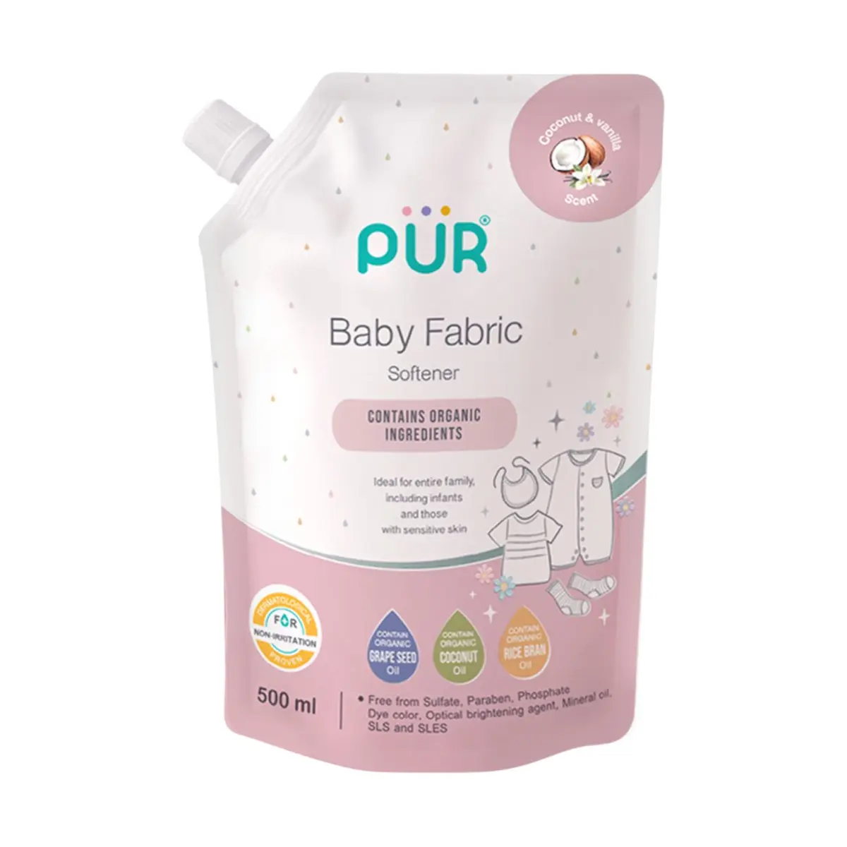 xx Adoucissant pour linge bébé PUR, formule extra douce, 500 ml