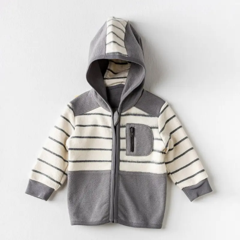 Andywawa AC24157 Veste bébé Little Zebra Écru Gris