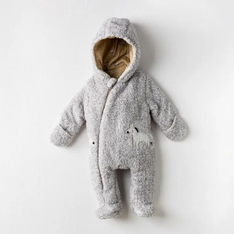 Andywawa AC24169 Petit Zèbre Welsoft Bébé Cosmonaute Gris