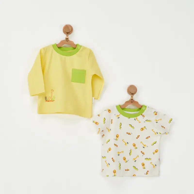 xx Andywawa Curocodile Lot de 2 t-shirts pour bébé AC22537 Jaune