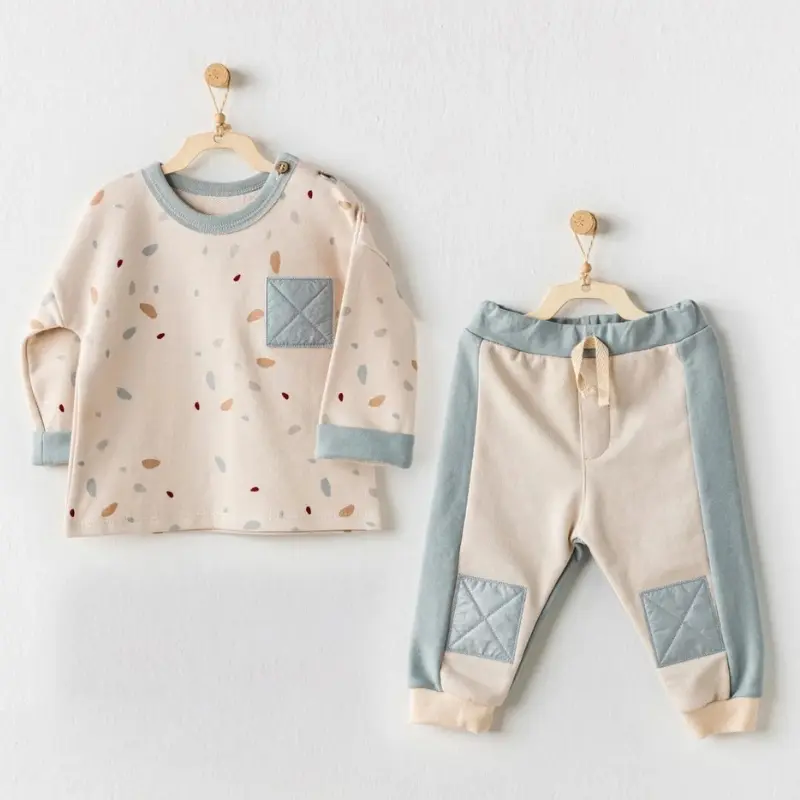 xx Andywawa Ensemble 2 Pièces  Beige et Vert