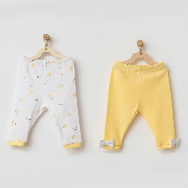 Andywawa Happy Chick Lot de 2 culottes pour bébé AC21585 Jaune
