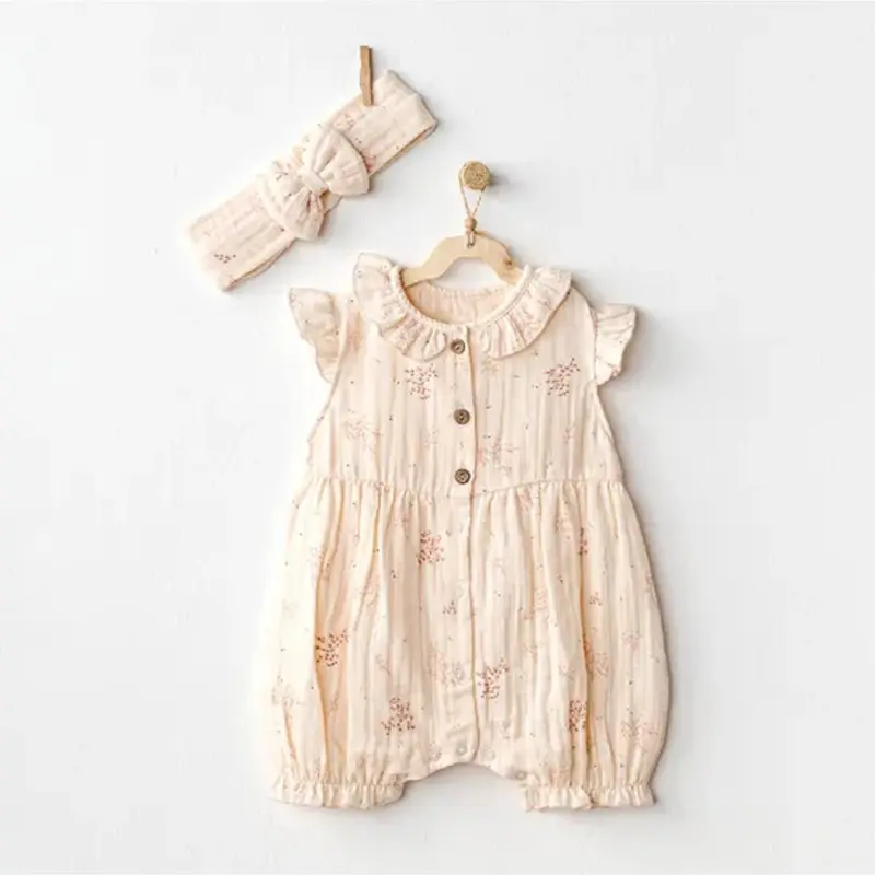 xx Andywawa Jolies Fleurs Ensemble Barboteuse Bébé AC24678 Saumon