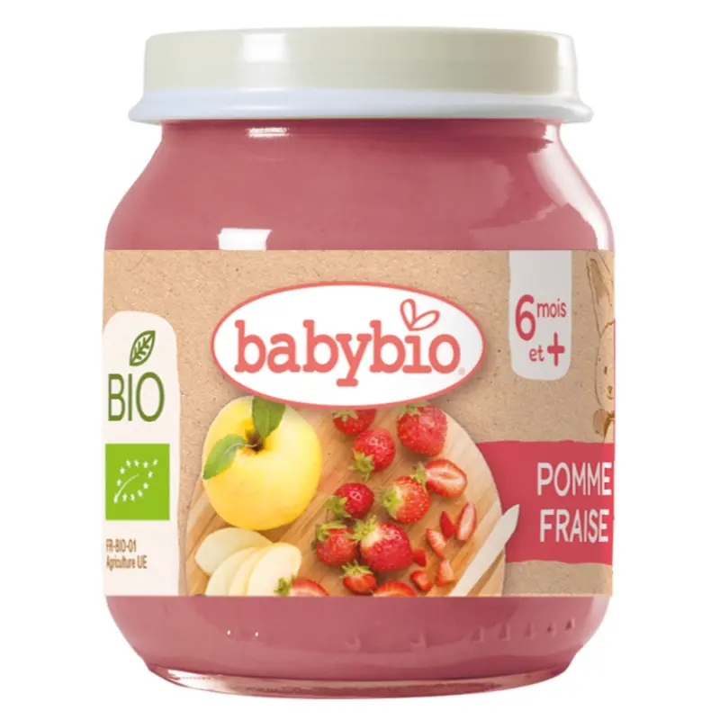 xx Babybio fraises pommes et myrtilles confites 130 g
