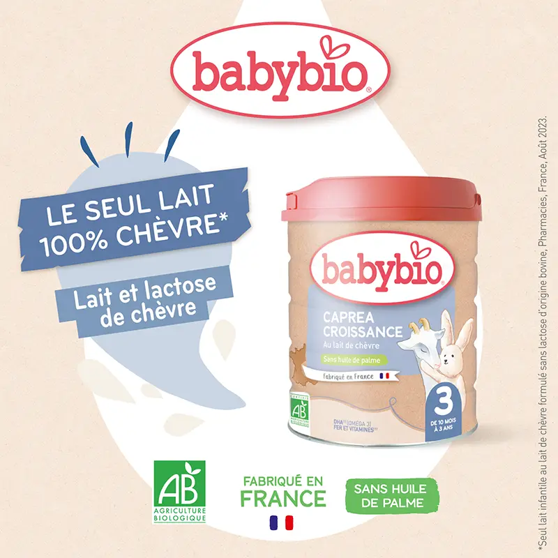 Babybio Lait en poudre 3ème âge au lait de chèvre bio Caprea 3 - 800g