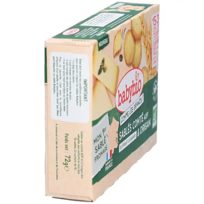 Babybio Sablés Comté AOP - Origan Bio 15 Mois