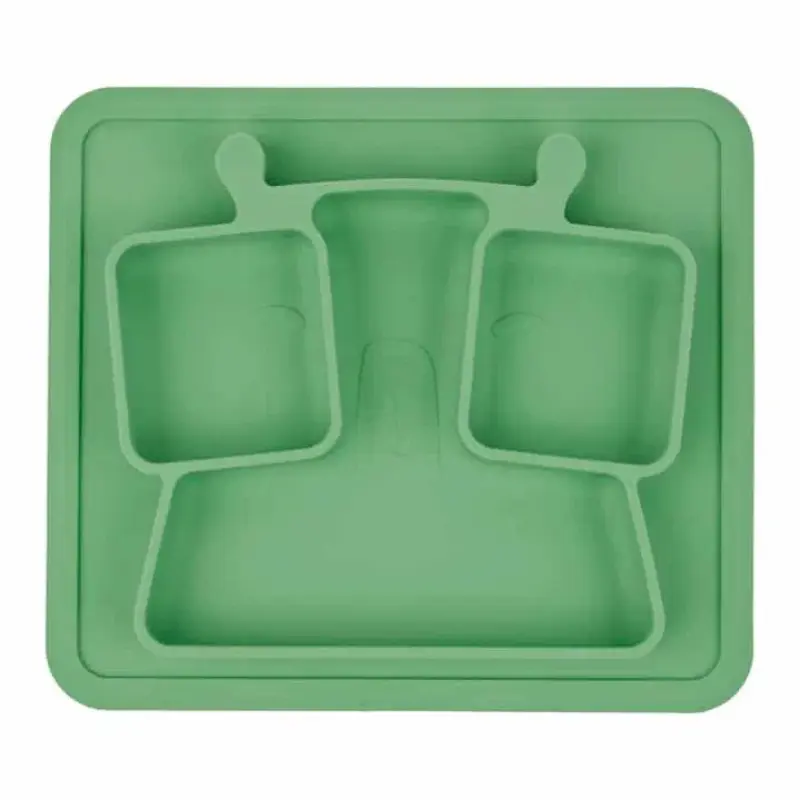 xx Badabulle Assiette à compartiments anti-dérapante Verte