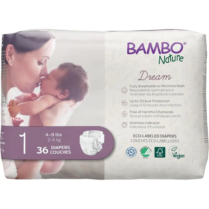Bambo Nature Dream Baby Diapers Taille 1 – 36 pièces