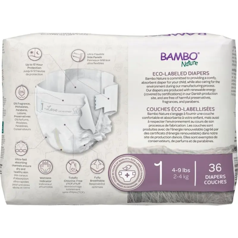 Bambo Nature Dream Baby Diapers Taille 1 – 36 pièces