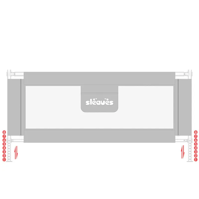 xx Barrière de lit pour la sécurité de bébé Gris