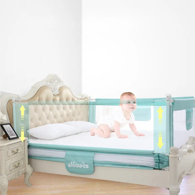 Barrière de lit pour la sécurité de bébé Vert 1.5M