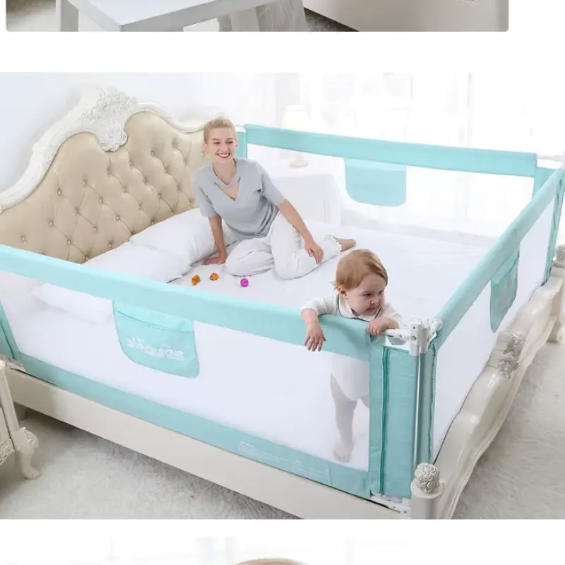 Barrière de lit pour la sécurité de bébé Vert 1.5M