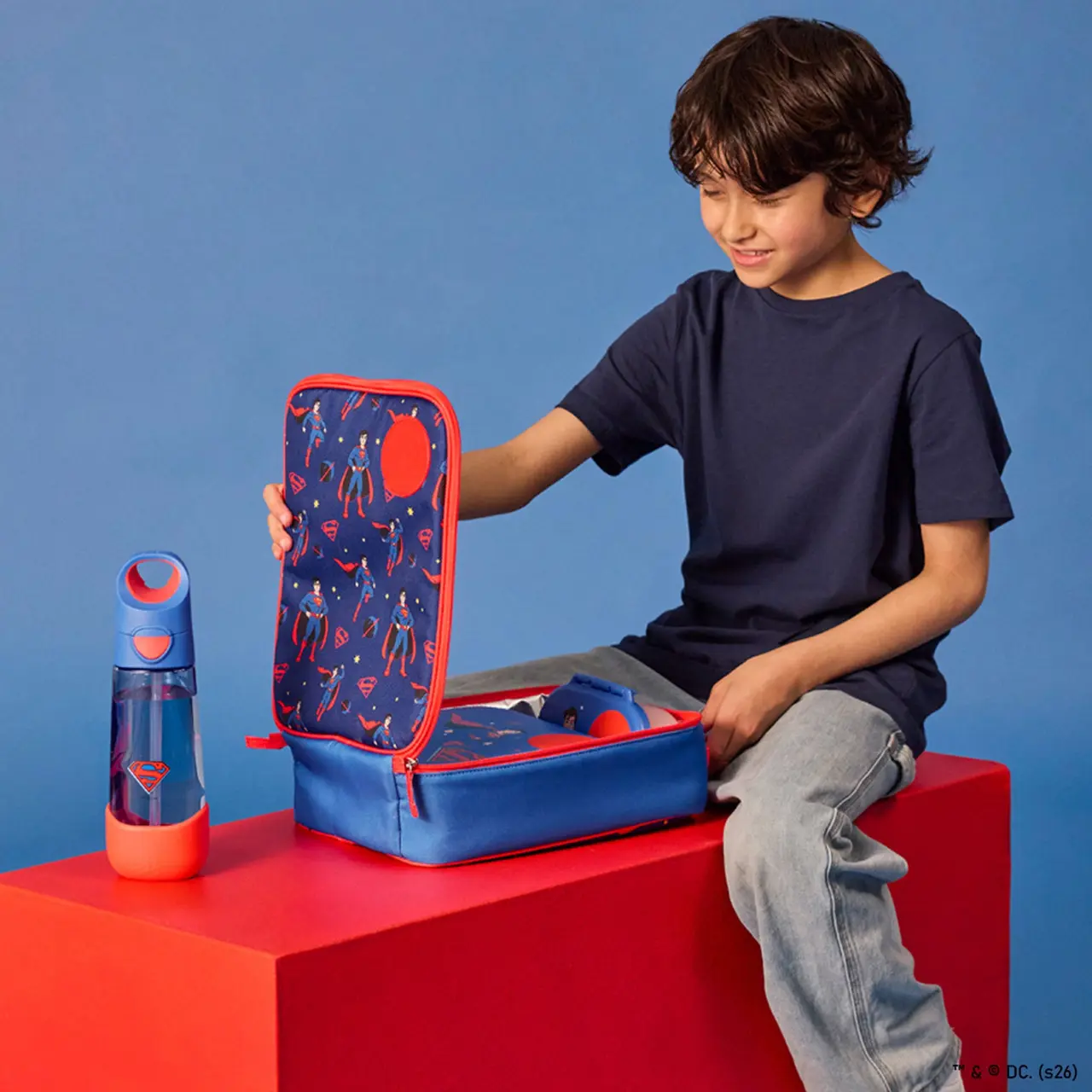 B.box Tritan Drink Bottle 600 ml Superman – Gourde Anti-Fuite pour Enfant