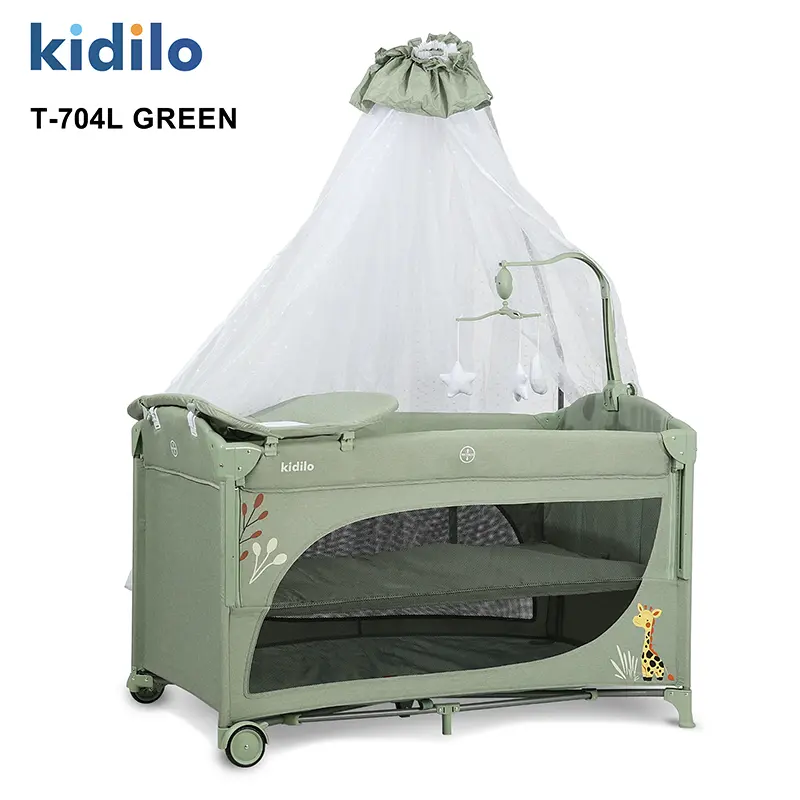 Berceau convertible 3 en 1 pour bébé T-704L Vert
