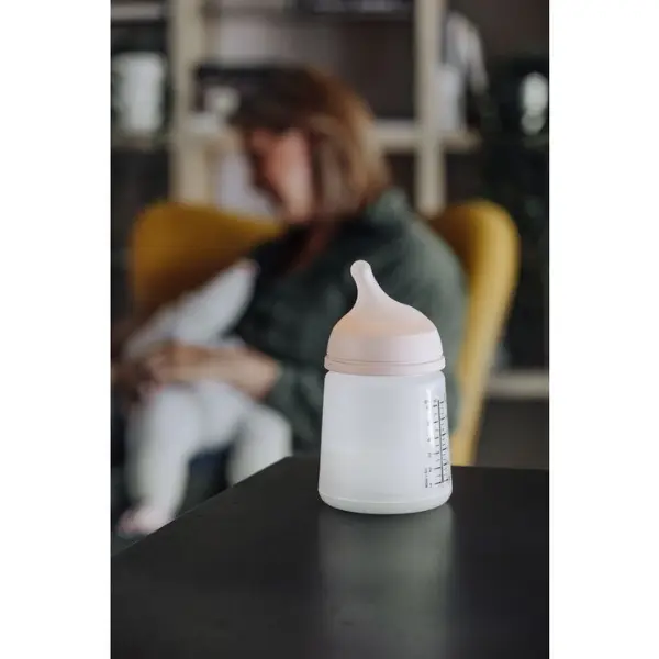 Biberon Débit Carême Zéro Zéro 180ml Blanc - SUAVINEX