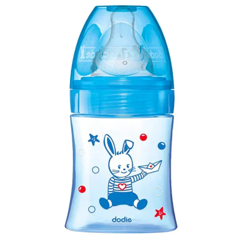 xx Biberon Dodie Anti-Colique Tétine Ronde 150ml (0-6m) - Bleu Bateau