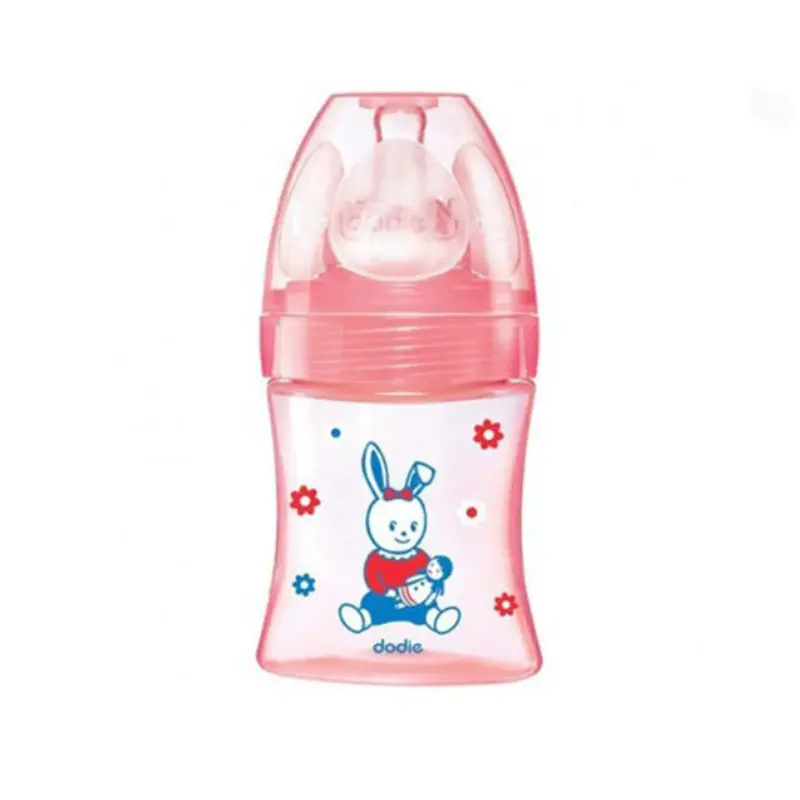 xx Biberon Dodie Anti-Colique Tétine Ronde 150ml (0-6m) - Rose Poupée