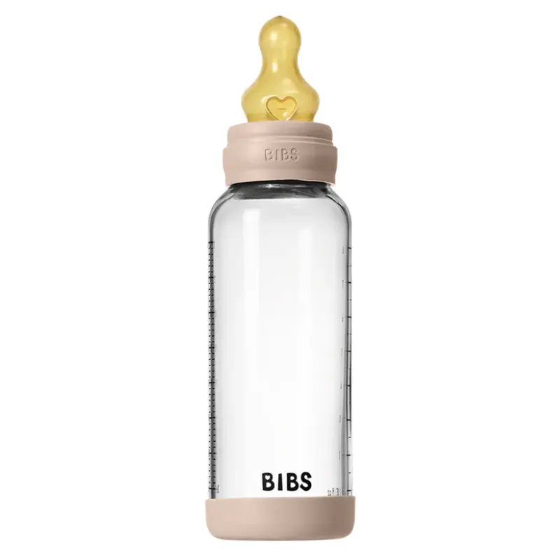 Biberon en Verre 240ml avec Tétine en Latex Débit Moyen - Blush