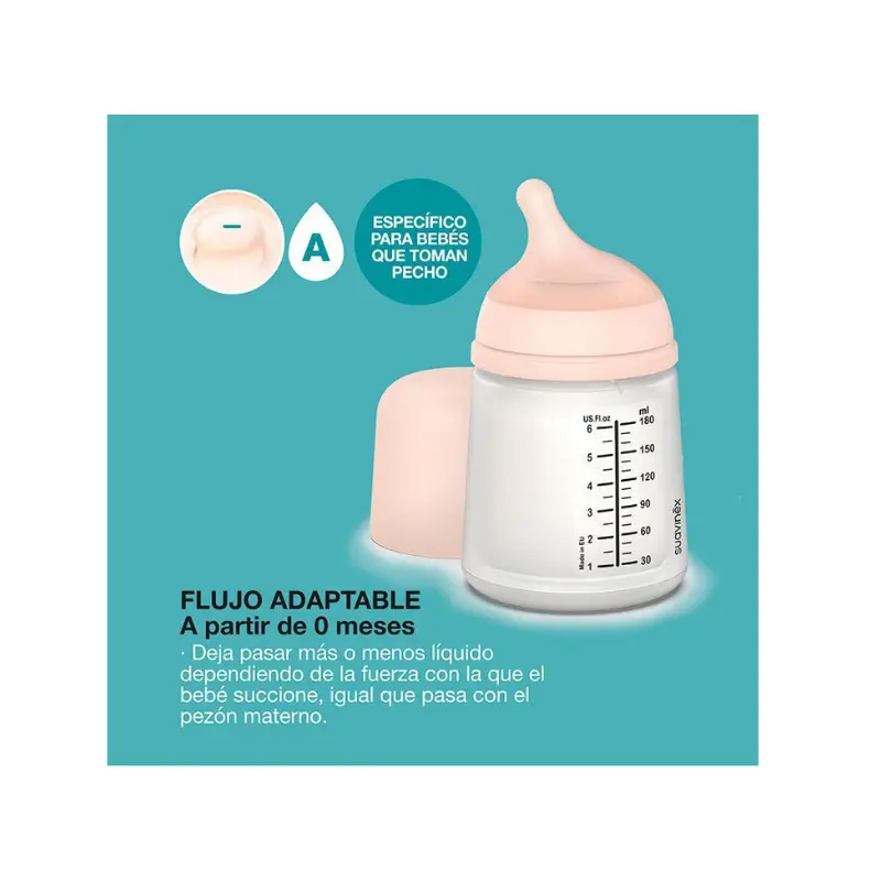 Biberon ZERO-ZERO 180 mL Anti-colique débit S – Suavinex