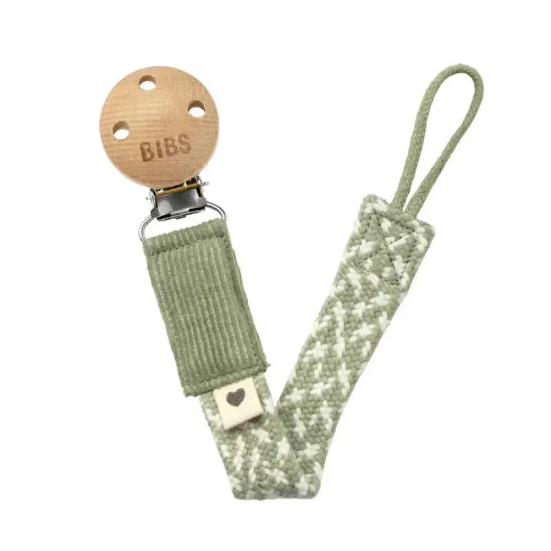 xx BIBS Attache-Sucette Tressée Baby Sage / Ivory