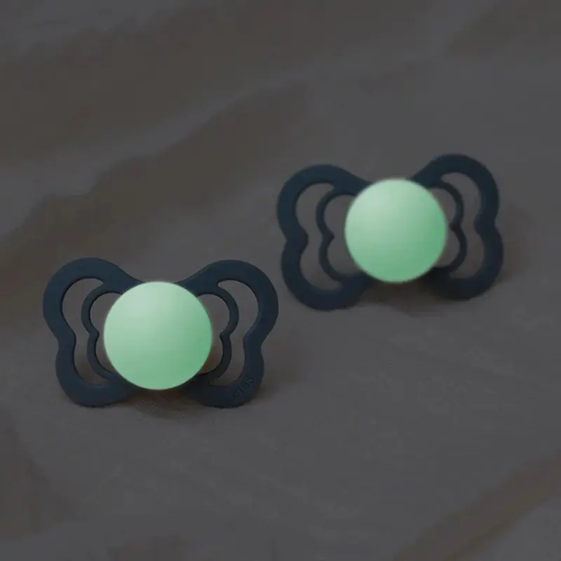 BIBS Lot de 2 Sucettes Symétriques Suprème Silicone - Blush/Vanille - GLOW