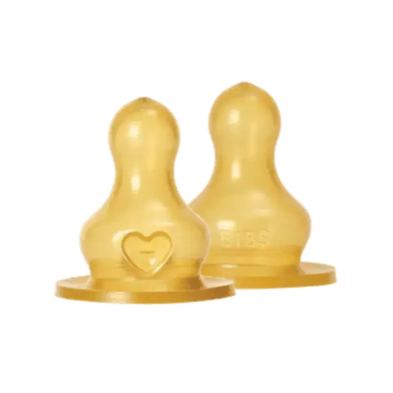 xx Bibs Lot de 2 tétines rondes en latex à débit lent pour biberons 4mois+