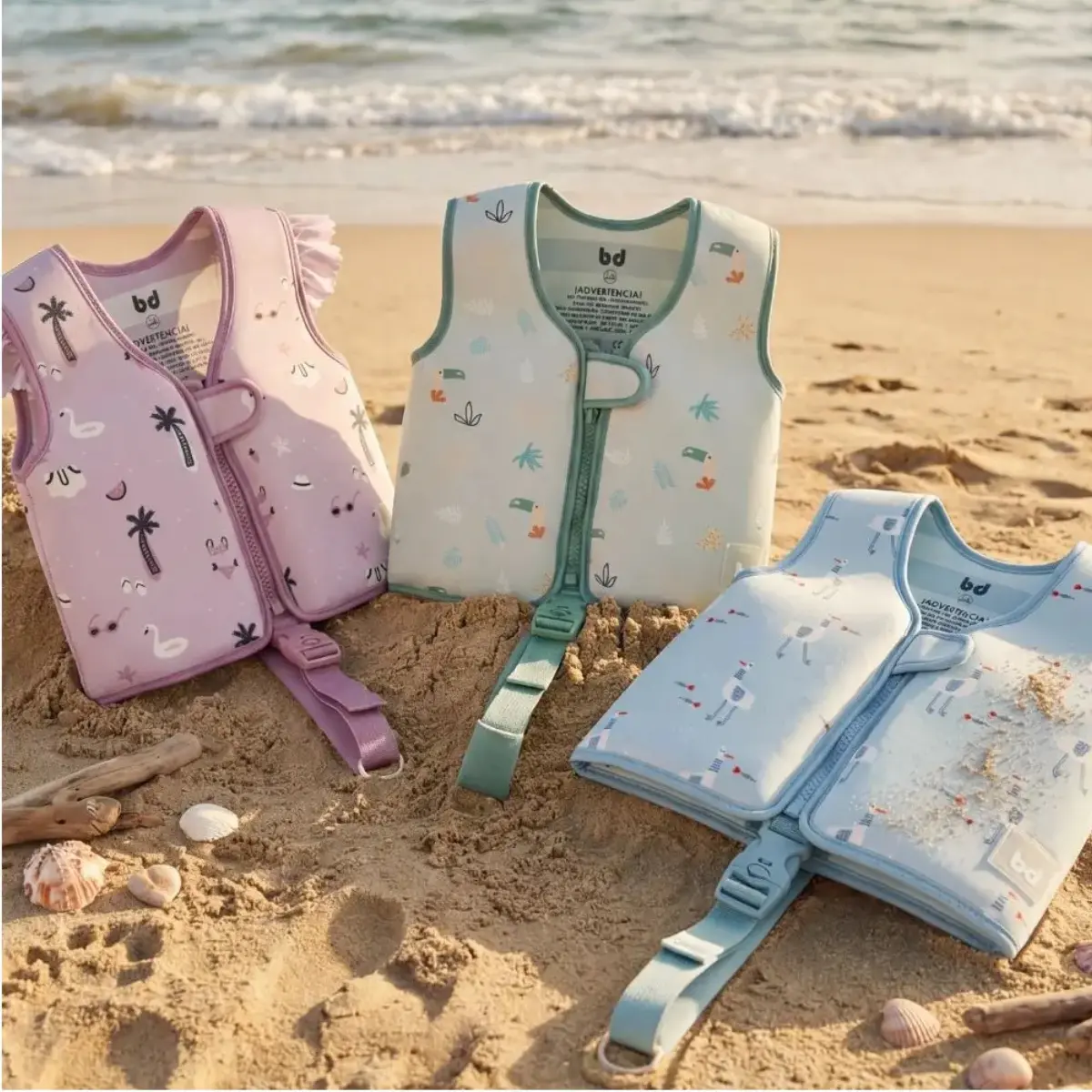 Bimbidreams Gilet de natation bébé anti-UV UPF 50+  - Gavina Azul
