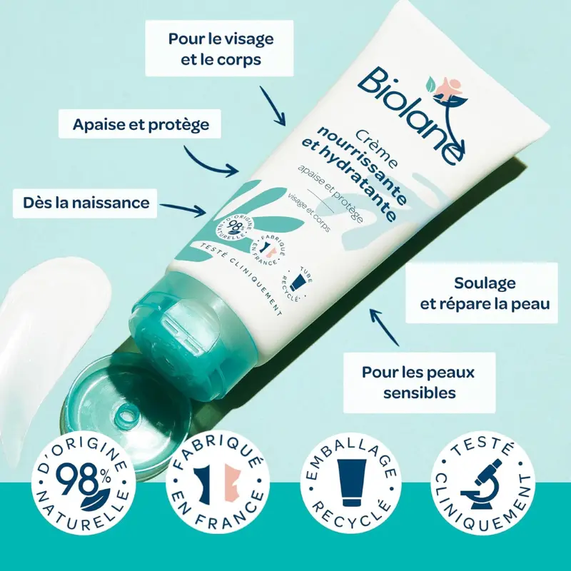 BIOLANE Crème Nourrissante et Hydratante Bébé 100 ml