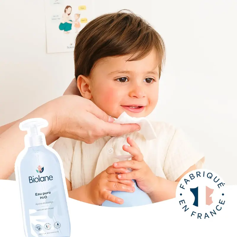 BIOLANE Eau Pure H2O Nettoyant Visage, Corps et Siège Bébé 750 ml