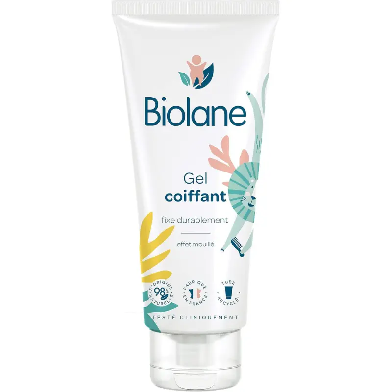 xx BIOLANE Gel Cheveux Coiffant Bébé 100ml Effet Mouillé et Fixation Douce pour Cheveux Fins