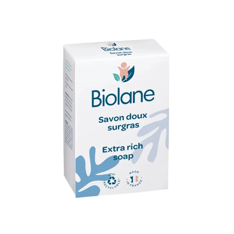 xx Biolane Savon Doux Surgras 150g Nettoyant Naturel Peau Sensible Bébé et Enfant